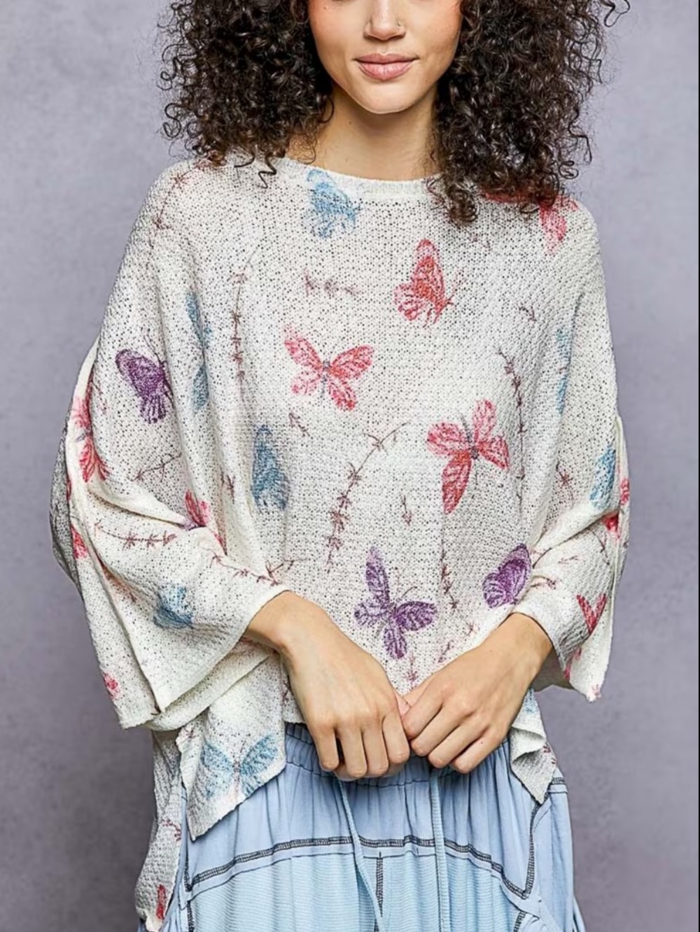 NIP POL Butterflies Lightweight Sweater
